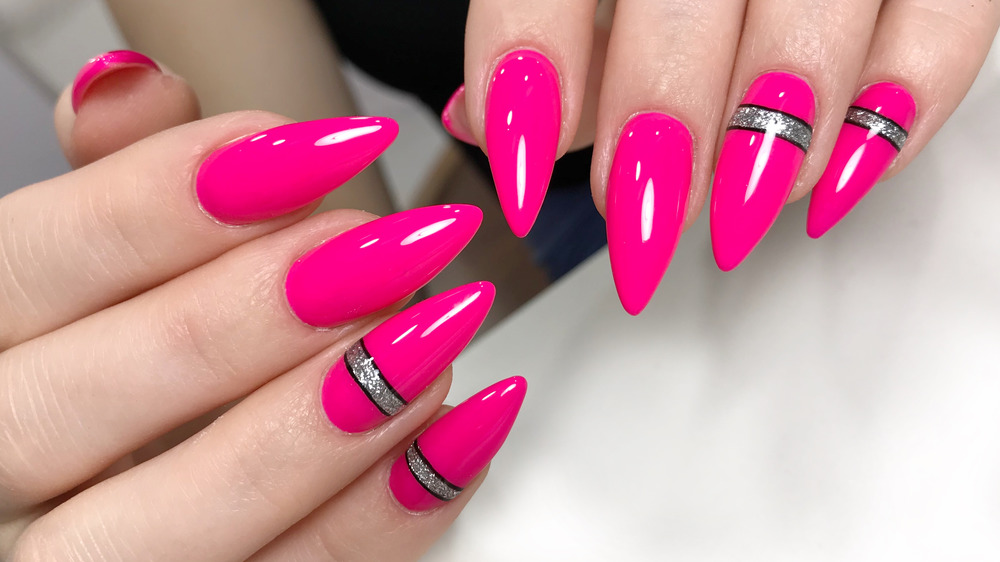 Hot pink nails