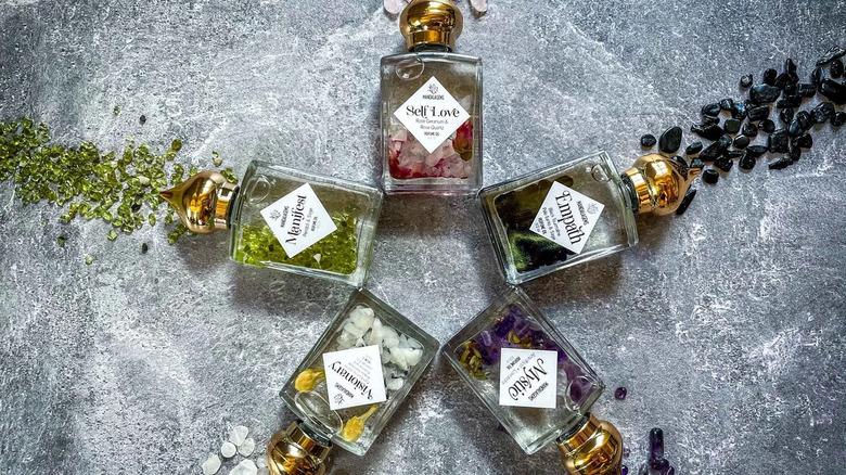 Mandala Gems crystal infused perfume set