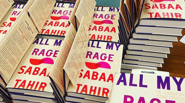 Stacks of "All My Rage" by Sabaa Tahir