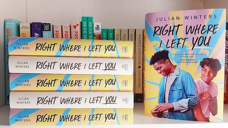 Several copies of "Right Where I Left You" by Julian Winters