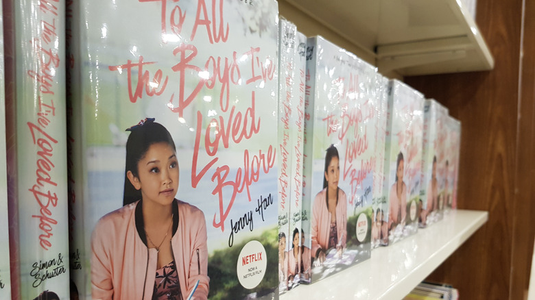 "To All the Boys I've Loved Before" books on a shelf