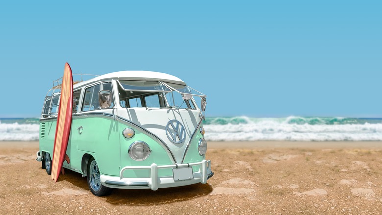 Vintage Volkswagen on beach