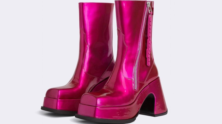 magenta boots