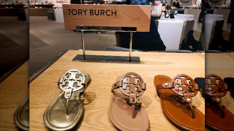 Tory Burch shoe display