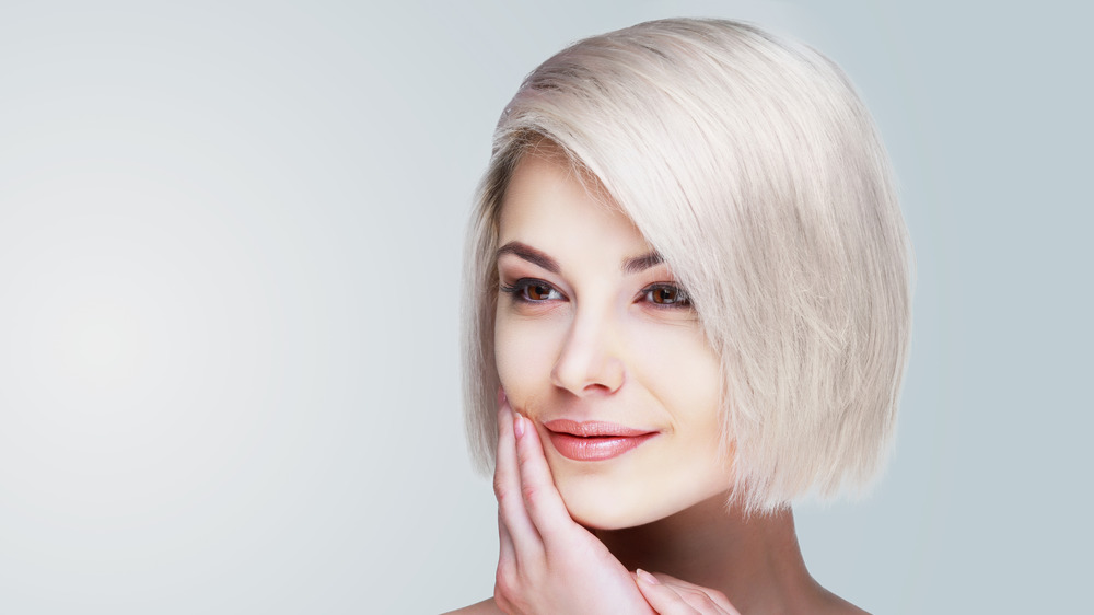 A woman with a bob haircut 