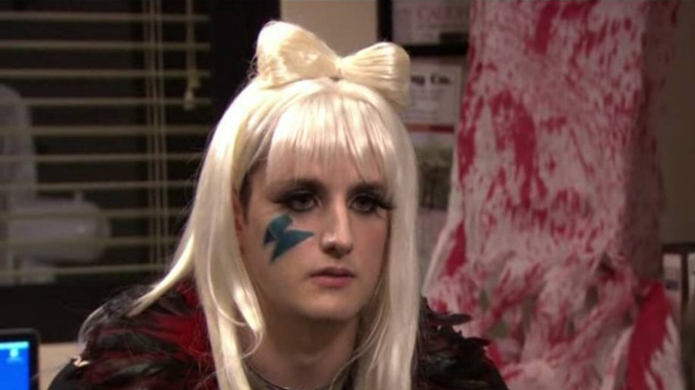 Gabe as Lady Gaga for Halloween on The Office episode costume contest