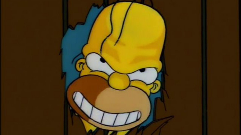 The Simpsons Treehouse of Horror V, with Homer in The Shinning