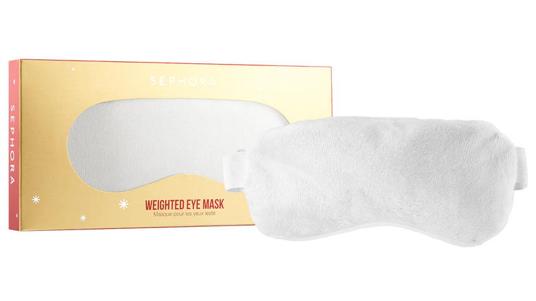 White Weighted Eye Mask on a white background.