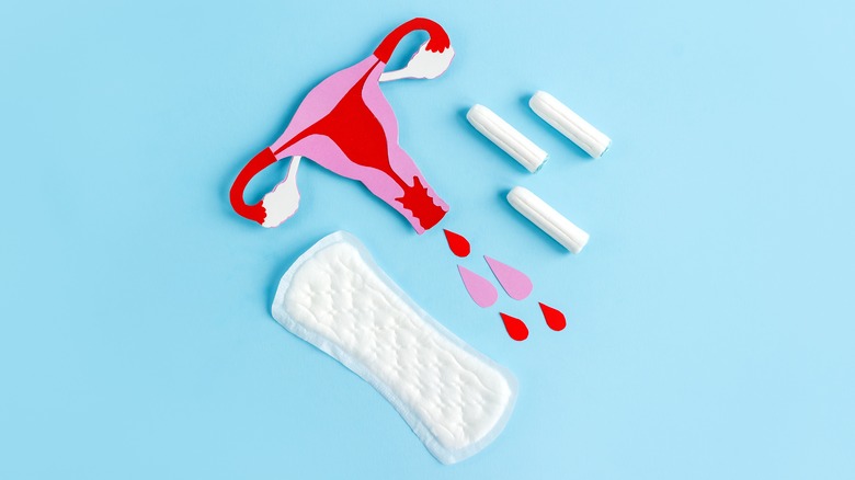 Period products with bleeding uterus image