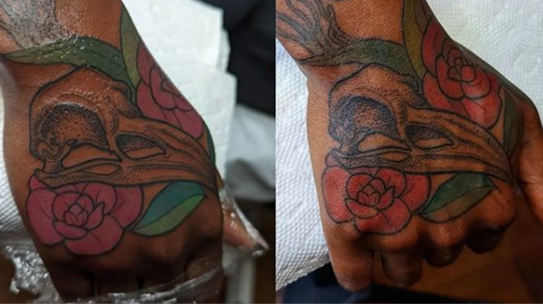 Tattoo on dark skin