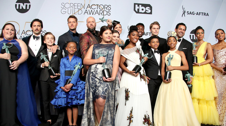 The cast of "This Is Us" holding Screen Actors Guild Awards