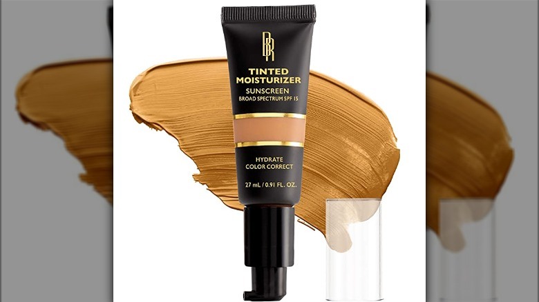 Tube of tinted moisturizer for melanated skin