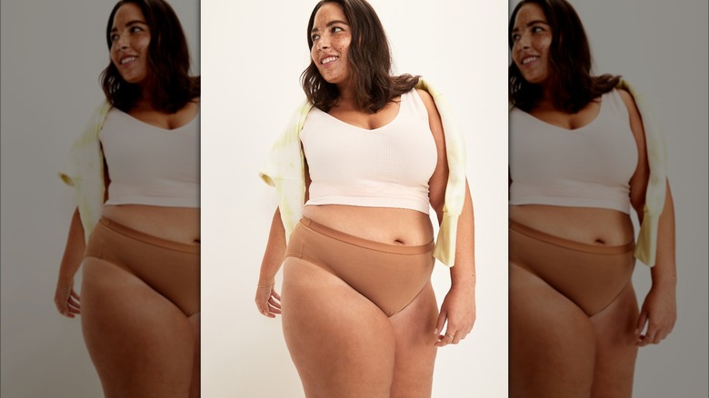 Product image of woman wearing Old Navy cotton underwear