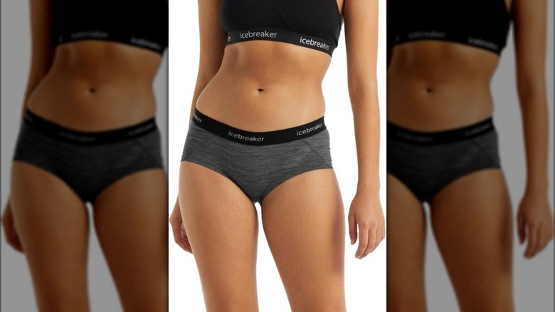 Product image of woman wearing Icebreaker merino wool underwear