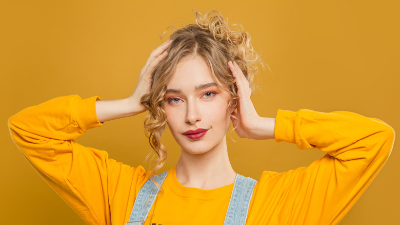 young woman with wavy updo