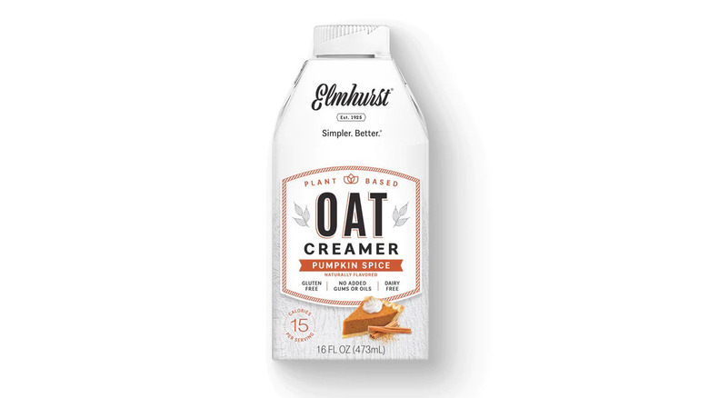 Elmhurst vegan plant-based pumpkin spice oat creamer