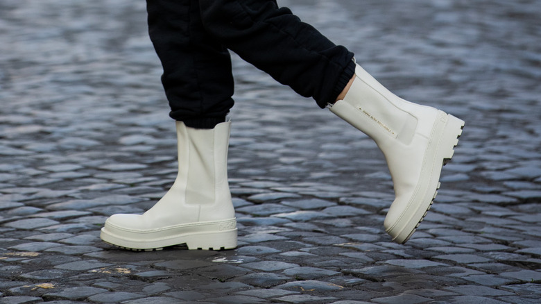 Sonia Lyson wearing Dior combat boots