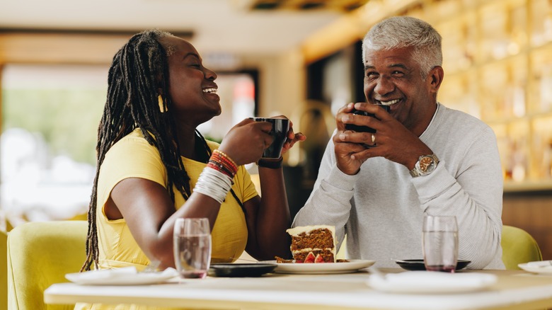 Woman and man on a date