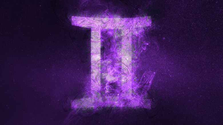 Gemini symbol in purple 