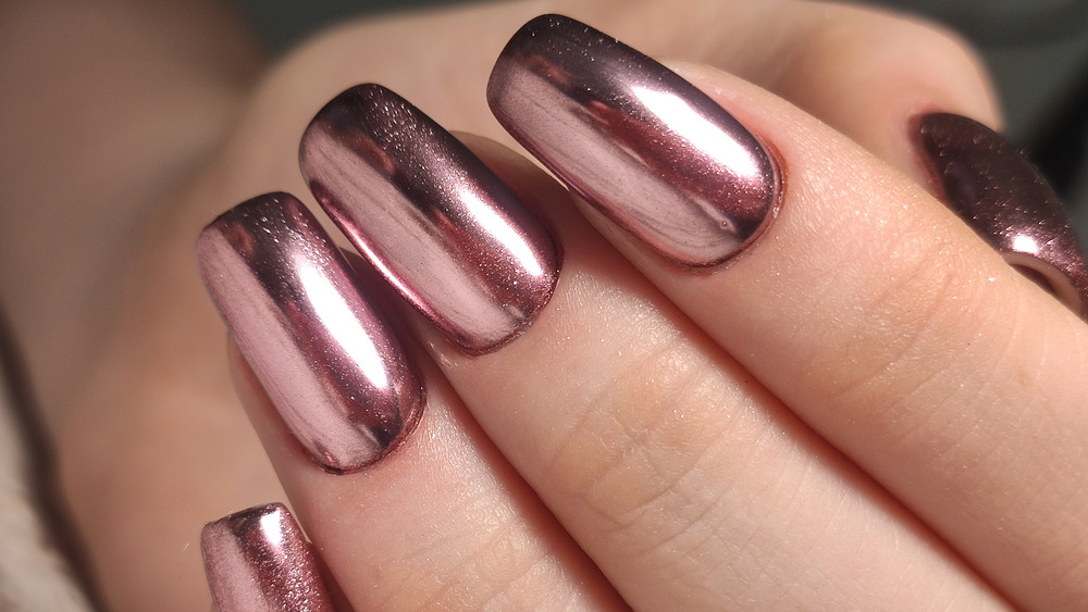 Metallic nail polish 