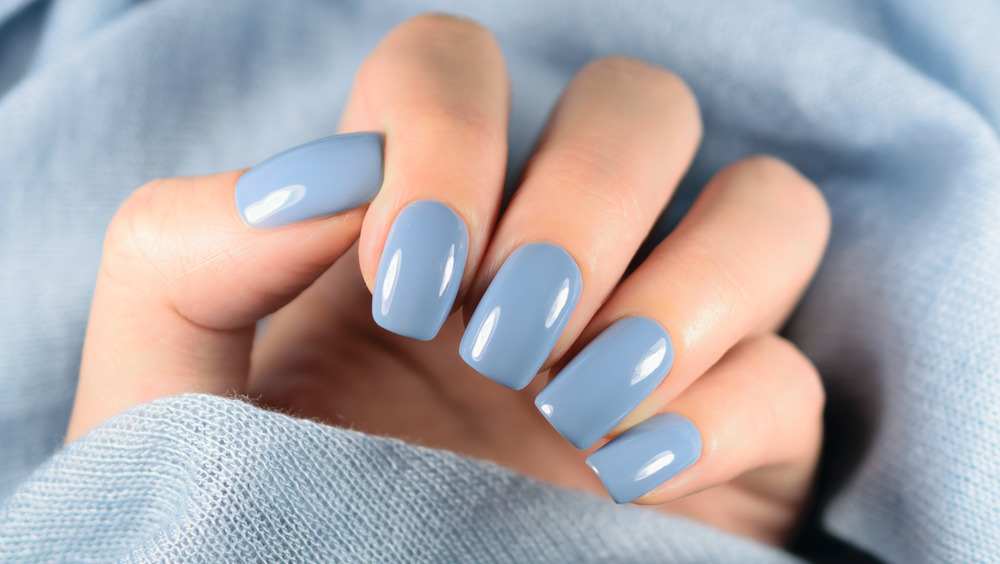 light blue nail polish 