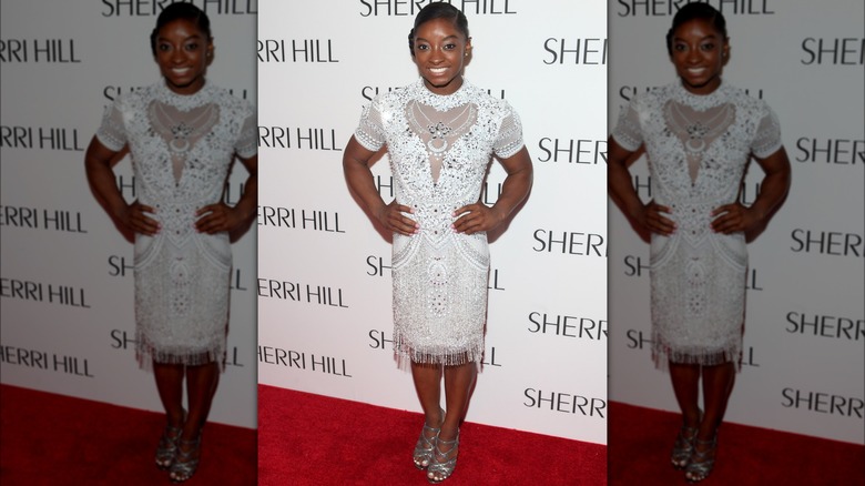 Simone Biles at a Sherri Hill fashion show