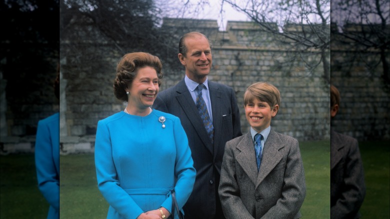 Queen Elizabeth II, Prince Philip, and Prince Edward 