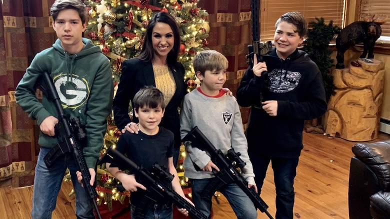 Lauren Boebert with her children and their guns