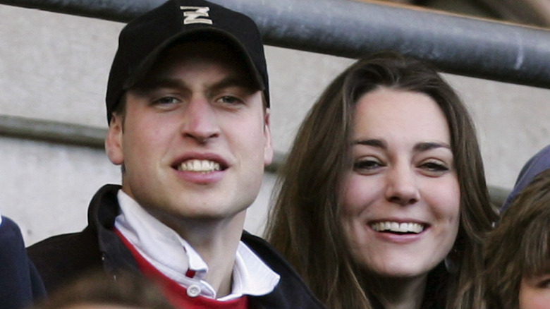 Princess Catherine with Prince William in black cap