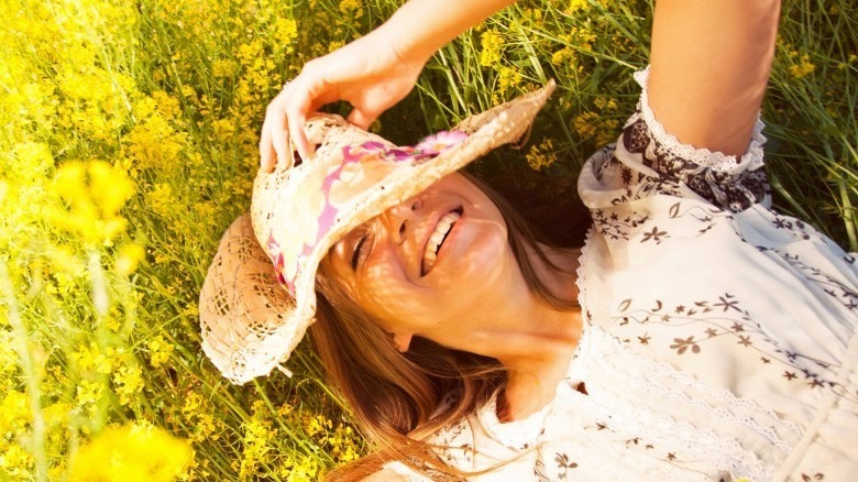 happy laughing woman