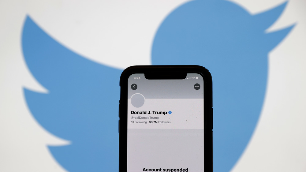 The suspended Twitter account of Donald Trump