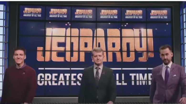 Jeopardy winners Ken Jennings,  Brad Rutter, and James Holzhauer