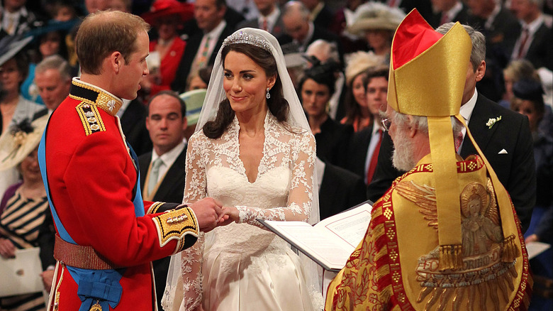 Kate Middleton and Prince William at their wedding 