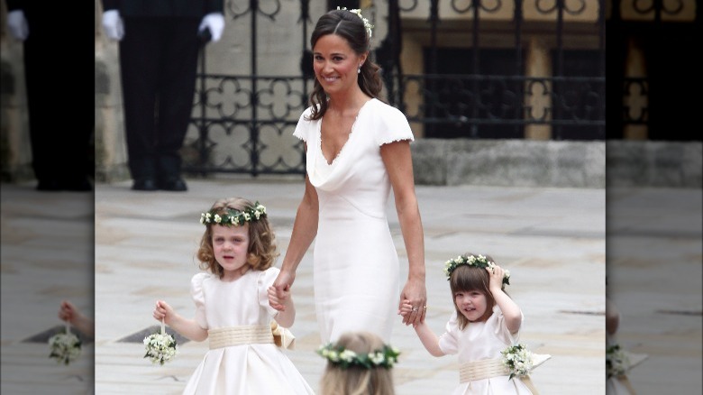 Pippa Middleton at her sister's wedding, walking