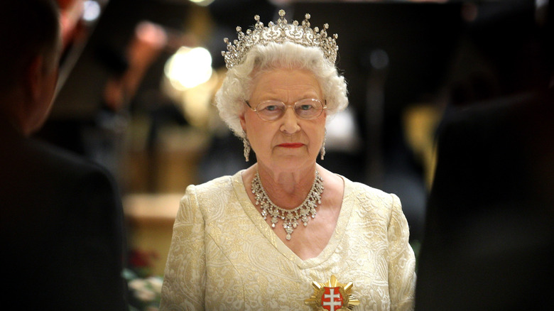 Queen Elizabeth wearing a tiara