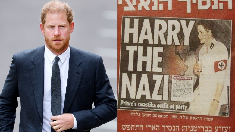 Prince Harry and magazine cover featuring Nazi uniform 