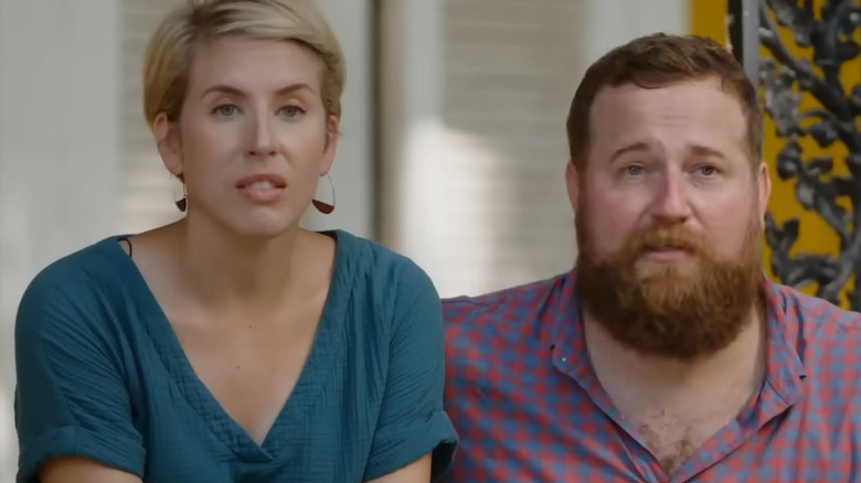 Erin and Ben Napier looking toward camera during interview