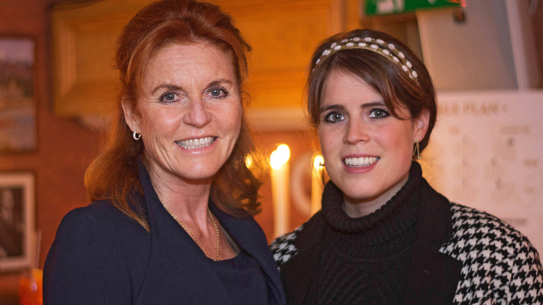 Sarah Ferguson and Princess Eugenie smiling