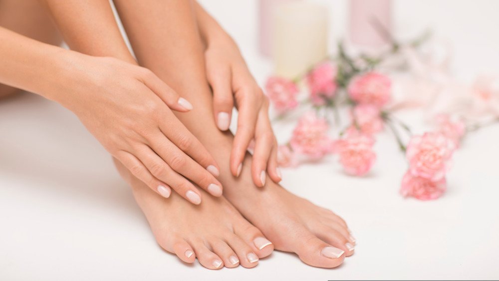 A woman's hands and feet