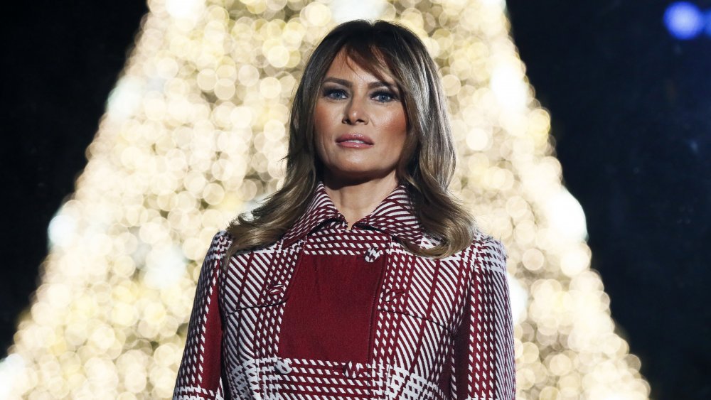 Melania Trump at the tree lighting ceremony at the White House 