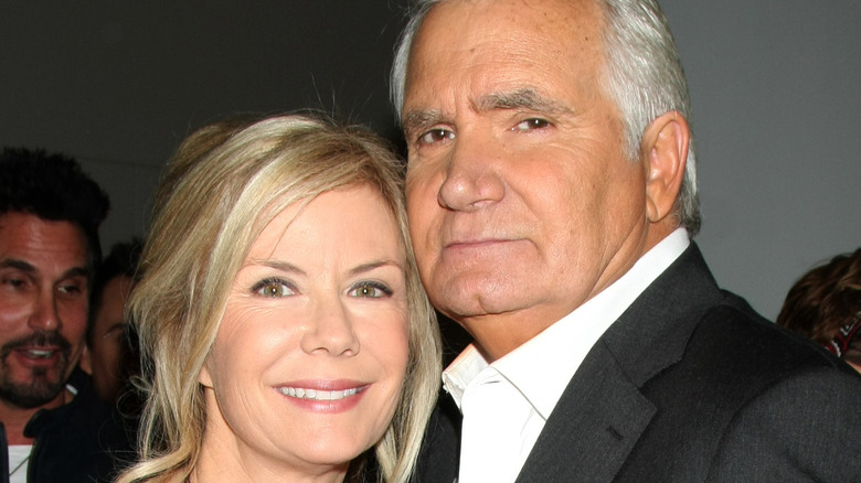 Katherine Kelly Lang and John McCook posing