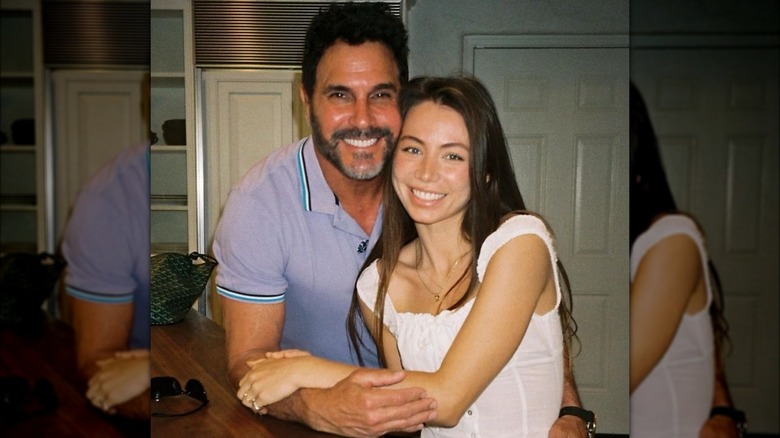 Don Diamont embracing his daughter-in-law