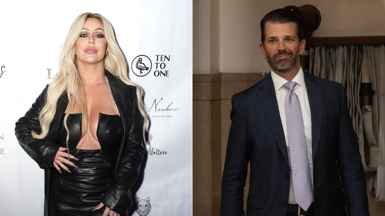 Split image of Aubrey O'Day and Donald Trump Jr.