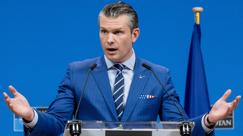 Pete Hegseth sporting royal blue suit