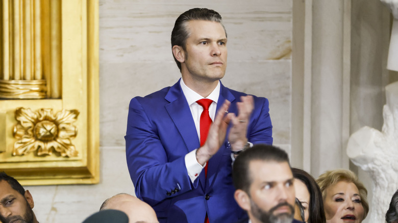 Pete Hegseth clapping at inauguration