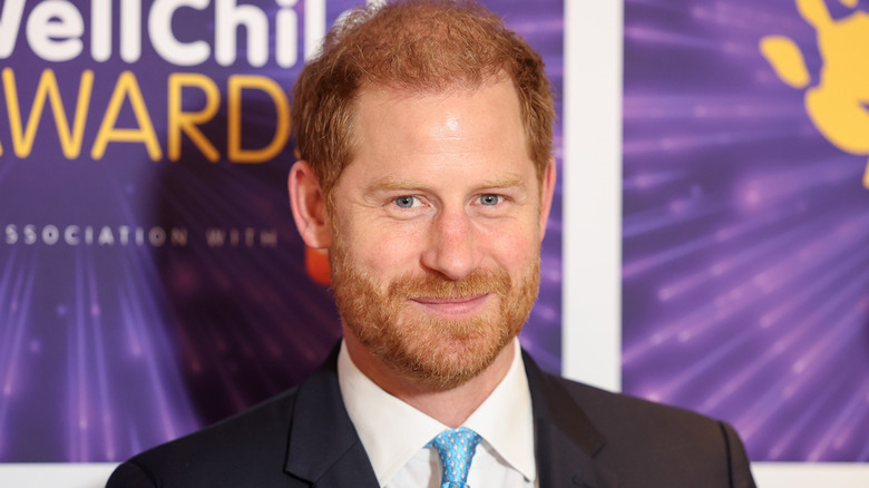 Smiling Prince Harry at the WellChild Awards 2024 in London