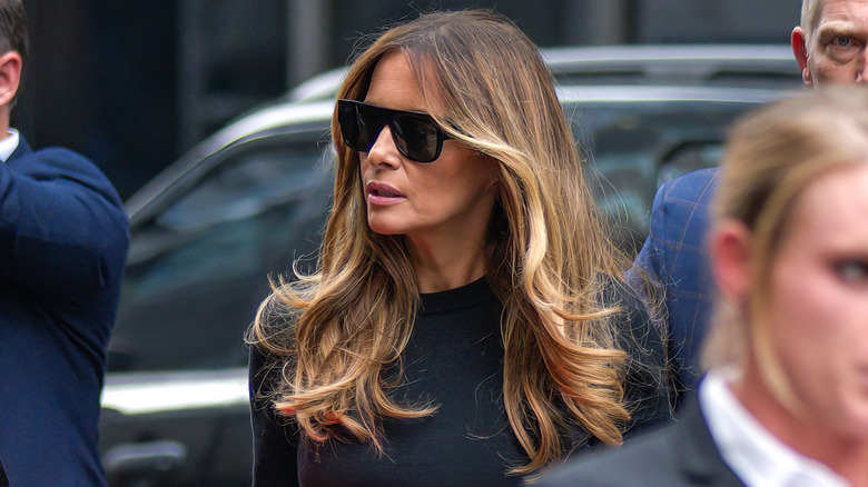 Melania Trump arrives at Trump Tower in Manhattan