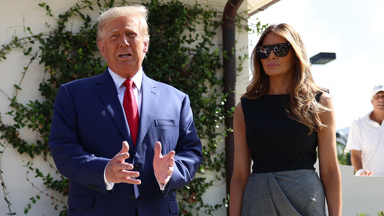 Donald Trump and Melania Trump at a polling station