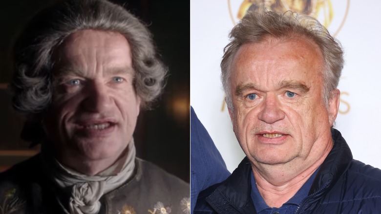 Dominique Pinon in "Outlander" and at the 35th Molieres Ceremony in 2024.