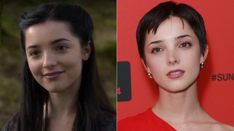 Jessica Reynolds in "Outlander" and at the Sundance Film Festival in 2024.